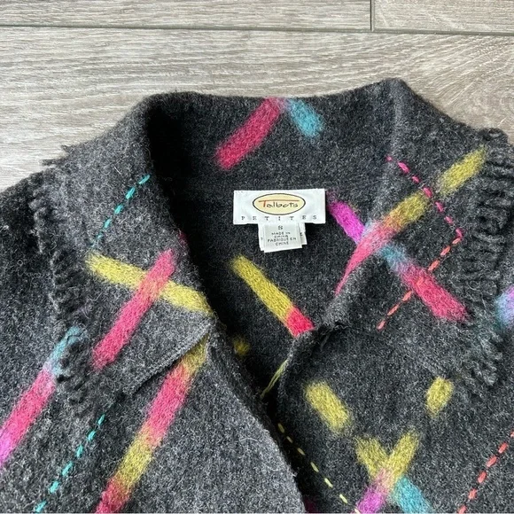 Talbots Abstract Printed Pure  Wool Felted Jacket - Picture 5 of 15